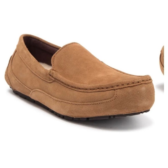 UGG Other - UGG Alder Faux Shearling Lined Suede Camel Slipper Shoes Size 8